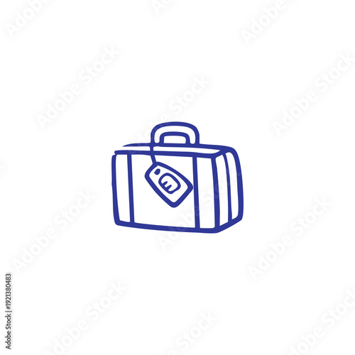 Simple Luggage Icon with Tag