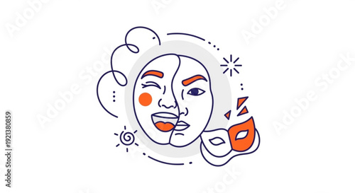 Woman face with two sides one natural and one with makeup contrasting beauty and skincare routine concepts