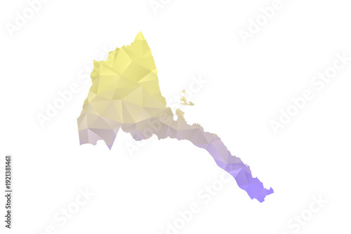 Eritrea Map - Polygon Style Vector Illustration in Yellow and Lavender Gradient, Low Poly Geometric Design, Isolated on White Background for Infographics and Projects