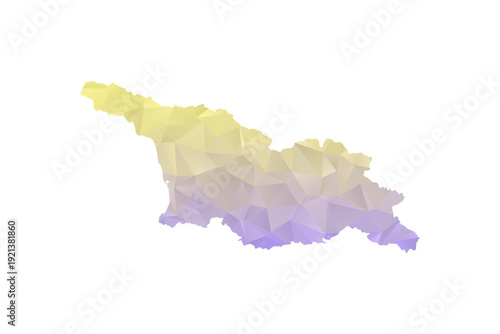 Georgia Map - Polygon Style Vector Illustration in Yellow and Lavender Gradient, Low Poly Geometric Design, Isolated on White Background for Infographics and Projects