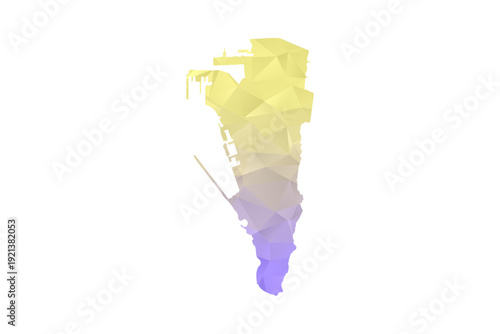 Gibraltar Map - Polygon Style Vector Illustration in Yellow and Lavender Gradient, Low Poly Geometric Design, Isolated on White Background for Infographics and Projects