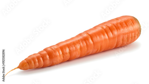 A vibrant orange carrot on a white background