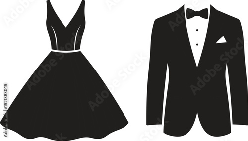 Elegant formal wear for wedding or luxury event