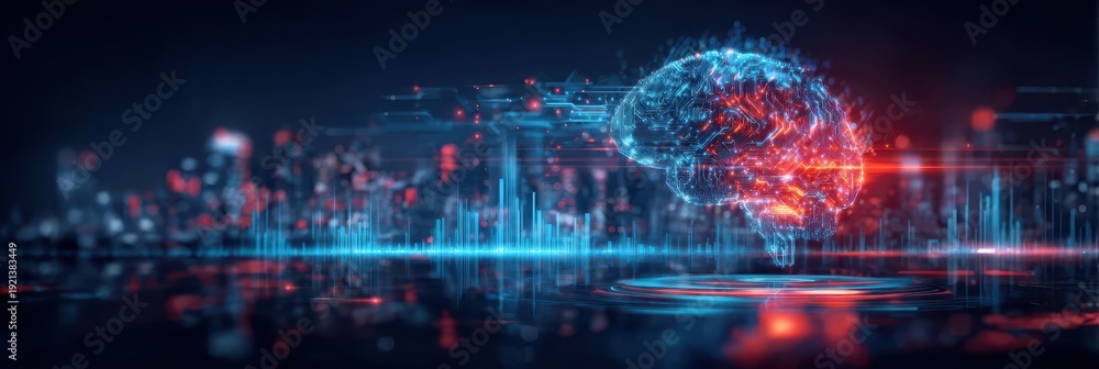 Obraz premium An intelligent cloud platform coordinates digital ai computing and human intelligence to refine every datum into actionable insight.