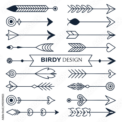 A collection of arrows with various designs Vector