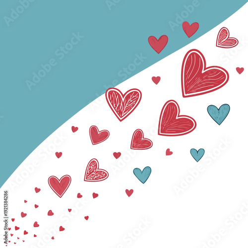 A heartwarming illustration of floating hearts Vector