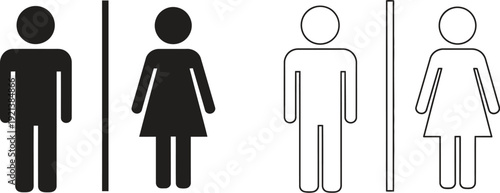Modern restroom signs for men and women