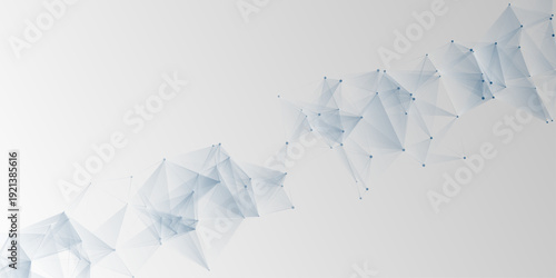 Abstract white and blue plexus background. Geometric polygon network connection. modern technology vector illustration.