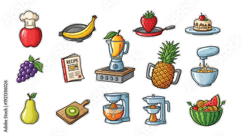 Culinary Essentials: A vibrant collection of fresh produce, cooking tools and the art of food preparation, inviting viewers to explore the delight of cooking.