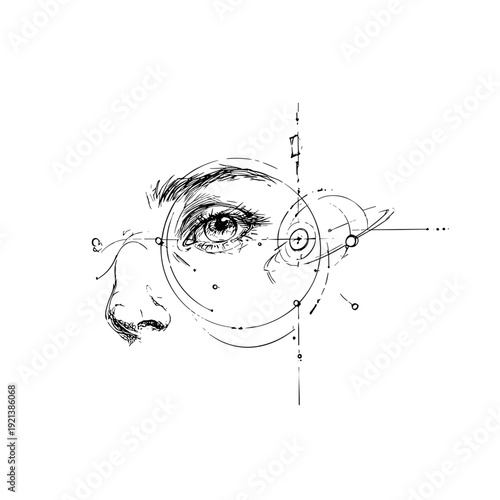 Futuristic Iris Scan Security Authentication Scene