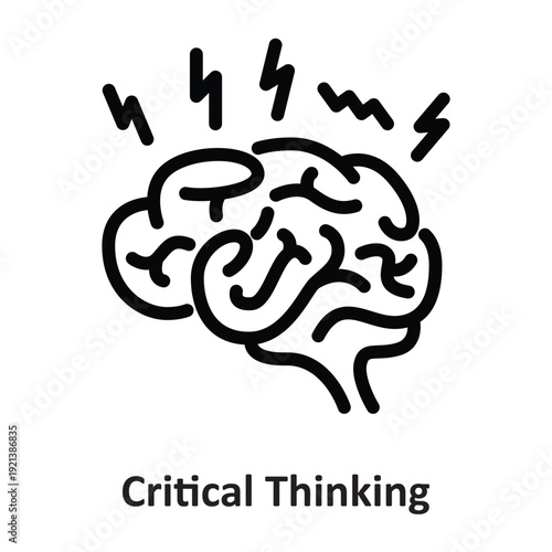 Critical Thinking Vector icon which can easily modify or edit