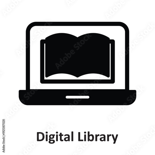 Digital Library Vector icon which can easily modify or edit