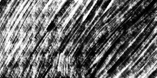 Black and white abstract vector texture with rough brush strokes, grainy charcoal streaks, and diagonal grunge lines for artistic backgrounds and creative designs