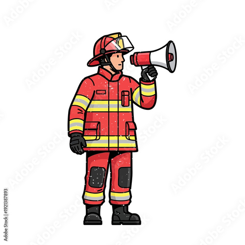 Firefighter with Megaphone