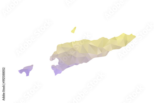 Timor Leste Map - Polygon Style Vector Illustration in Yellow and Lavender Gradient, Low Poly Geometric Design, Isolated on White Background for Infographics and Projects