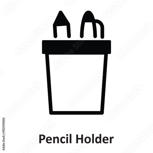 Pencil Holder Vector icon which can easily modify or edit