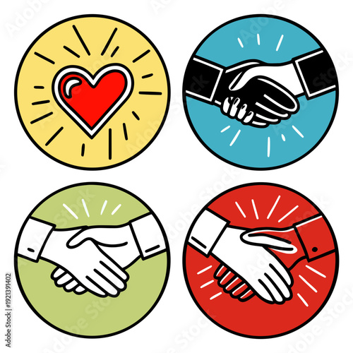 Icons representing love and friendship Vector