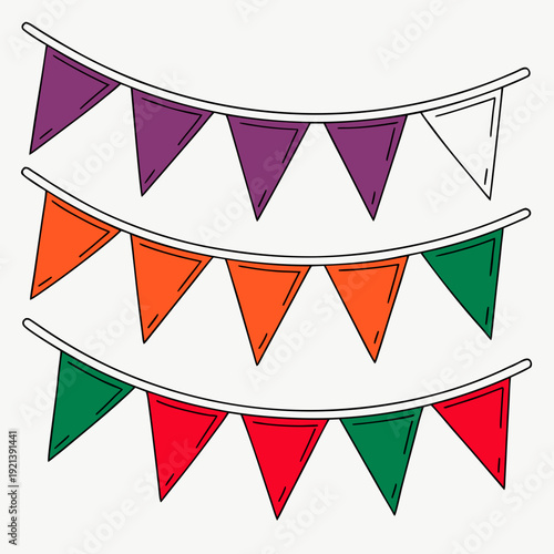 A colorful pennant banner on a white background Vector