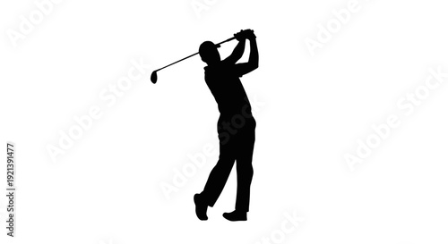 Man playing golf swing silhouette.