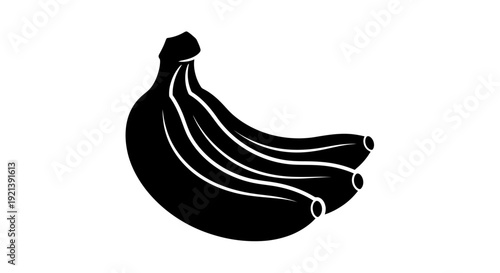 Black Banana Fruit Illustration.