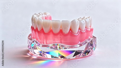Dental prosthetic on crystal stand
