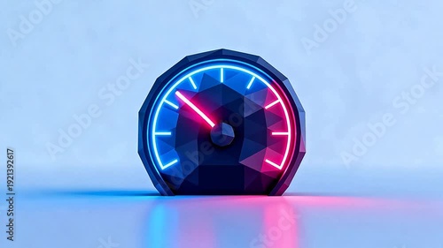 Abstract neon speedometer design