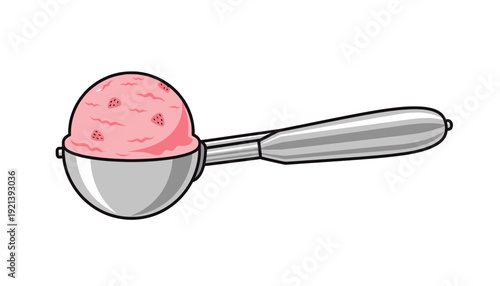 red icecream isolated on white