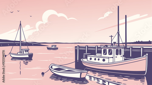 Fishing Harbor Vector