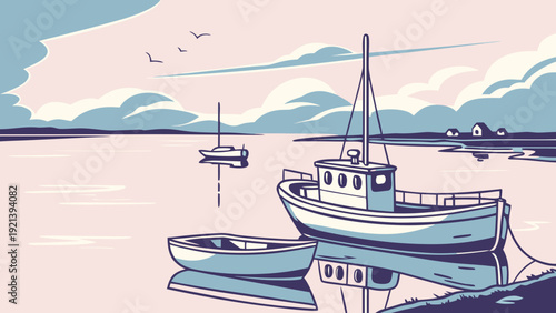 Fishing Harbor Vector