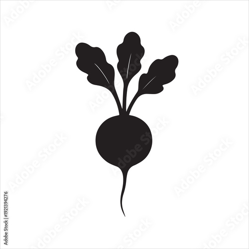 A radish silhouette vector style illustration