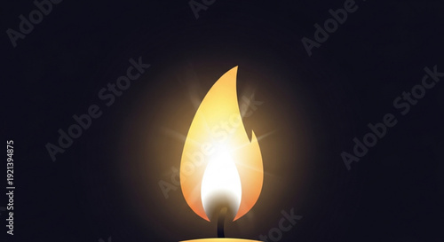 Vibrant flame burns brightly against dark background symbolizing warmth and energy