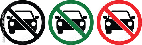 Three traffic signs indicating restrictions on different types of vehicles
