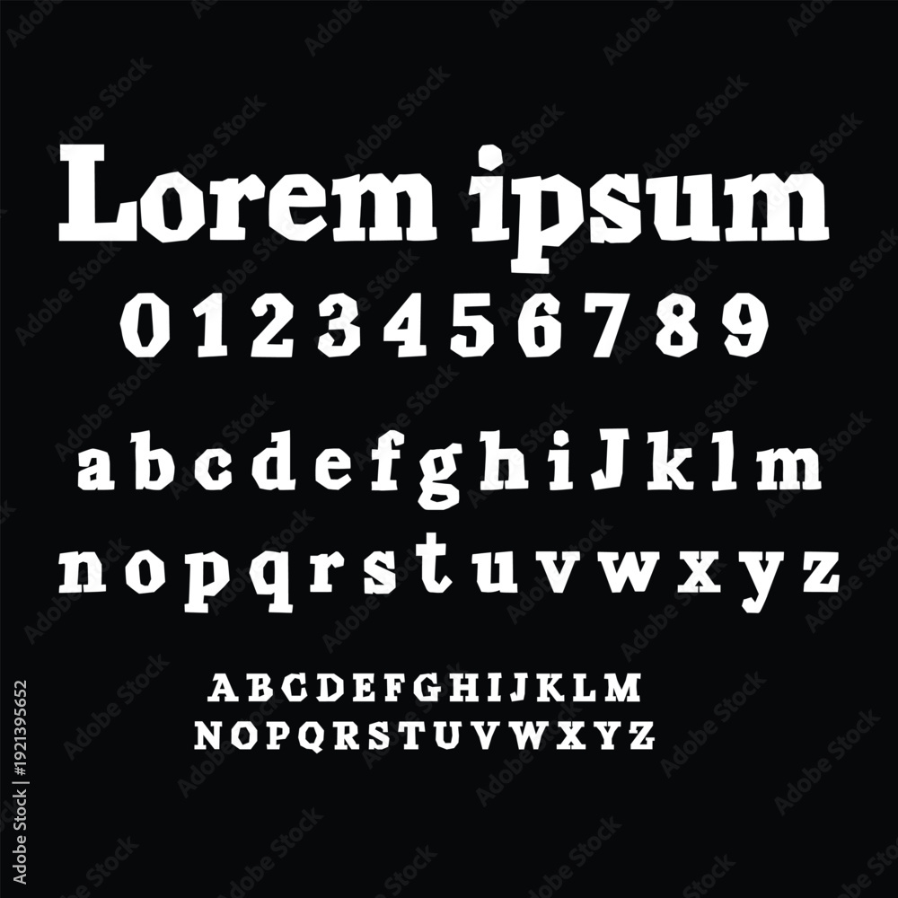 Obraz premium Rustic Typewriter Style Font Set for Retro Web Design