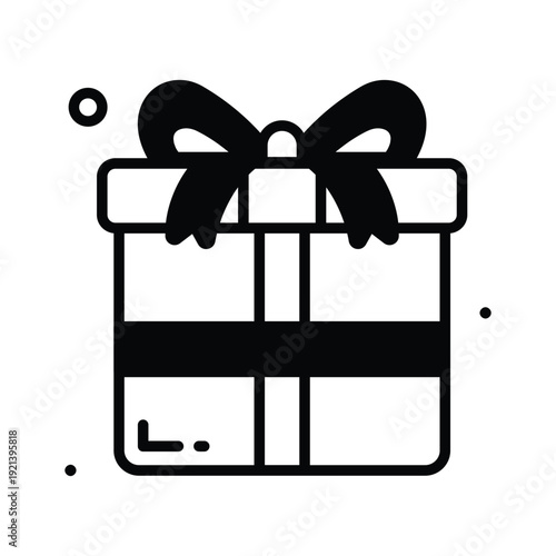 A premium glyph icon showing eid gift box for celebration
