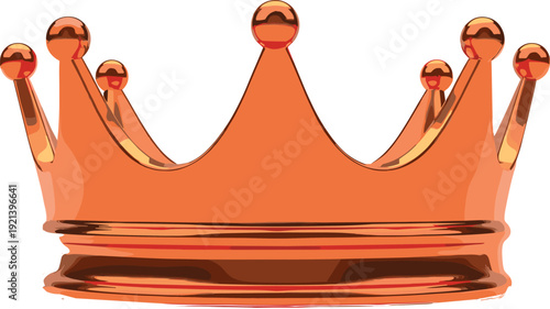Orange Crown with Golden Accents golden crown shiny crown royalty king