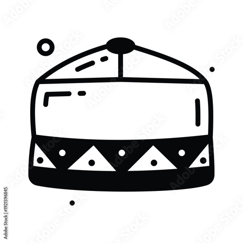 A customizable glyph icon representing muslim prayer cap