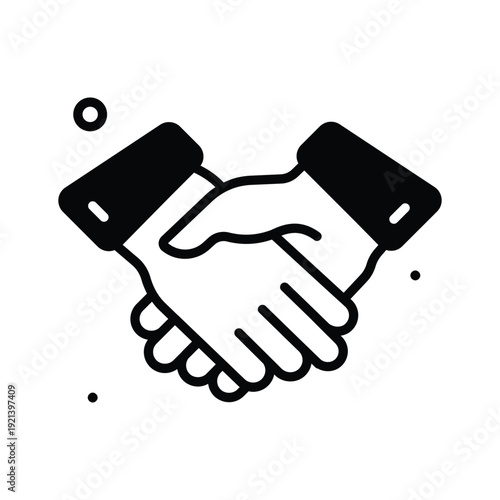 A well crafted glyph icon representing handshake for eid greeting