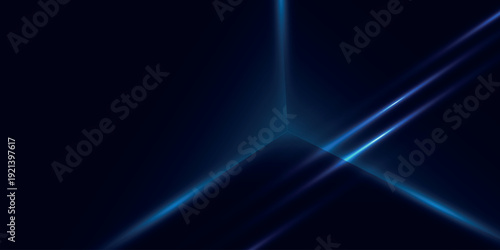 Modern technology dark abstract background with geometric shapes and glowing diagonal lines. Exclusive and futuristic background design.