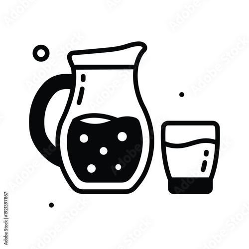 A customizable glyph icon showing water jug for iftar use