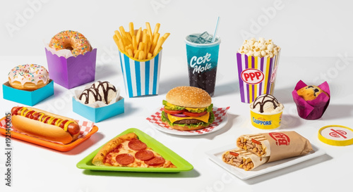 Assorted Fast Food Items on Display 2.