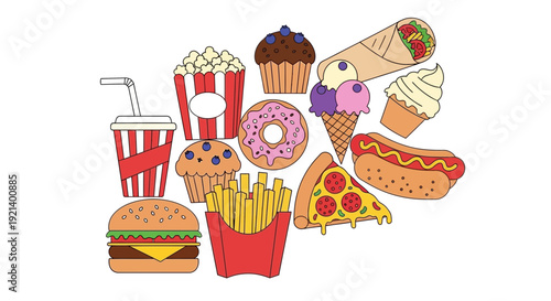 Assorted Fast Food Items and Treats 2.