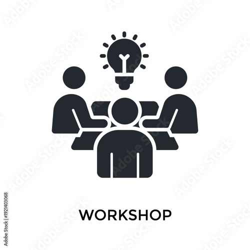 Workshop Icon Glyph Style. Vector Illustration For Graphic Design