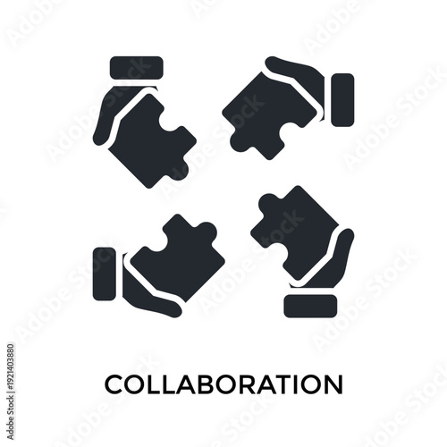 Collaboration Icon Glyph Style. Vector Illustration For Graphic Design