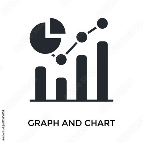 Graph And Chart Icon Glyph Style. Vector Illustration For Graphic Design