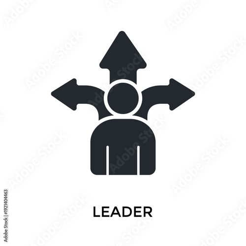 Leader Icon Glyph Style. Vector Illustration For Graphic Design