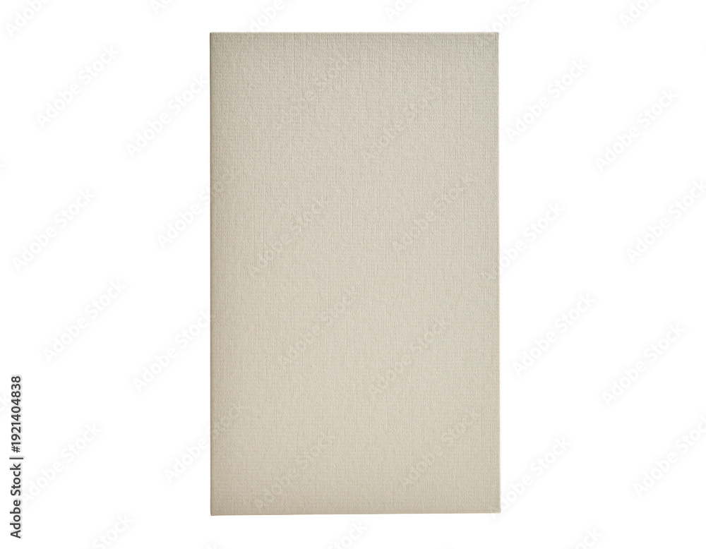 Fototapeta premium Rectangular, off-white, textured surface against a stark black background