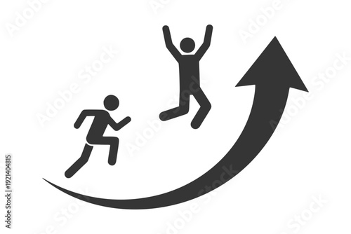 飛び上がる人物のシルエットアイコン