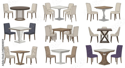 Dining Tables and Chairs Set.