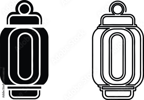 Black and white illustration of two identical pendant designs