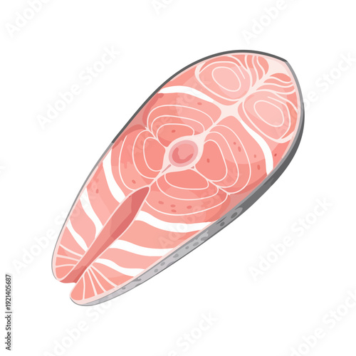 Realistic Fish Fillet Illustration - Pan Fried Seafood Flat Vector Food Icon